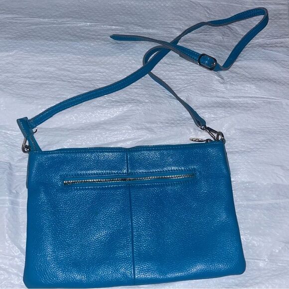 Tory Burch leather Teal crossbody. Great condition except zip pull on back. - Picture 2 of 8